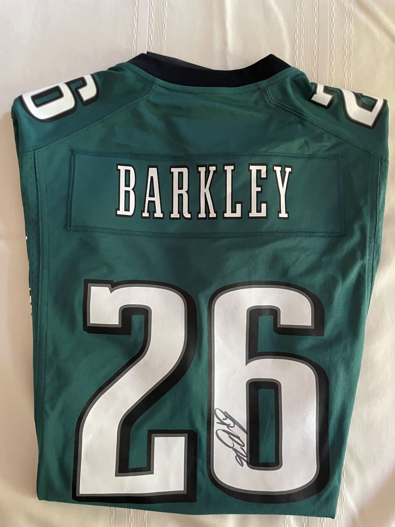 Saquan Barkley Signed Green Jersey - Image 2
